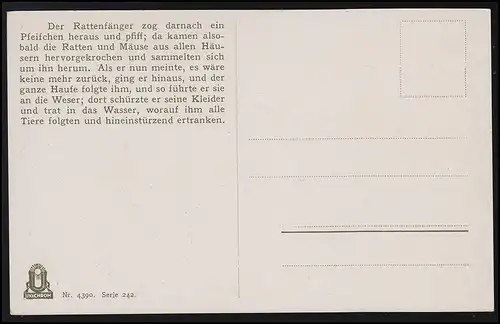 Fêtes de rats de Hamel, O. Herrfurth, Grimm rose, rats, non utilisés