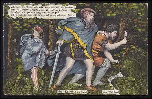 Geschichten Sagen, Graf Eberhards Flucht aus Wildbad, Vers Märchen, 31.5.1925