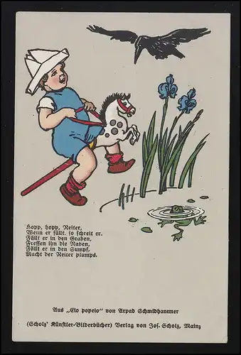 Kinderreim Hoppe Hoppe Reiter, Kind Steckenpferd Arpad Schmidhammer, ungebraucht