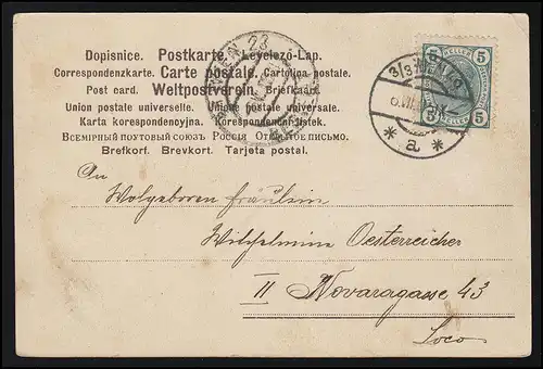 AK Autriche VIENNE couple Loden Dirndl Jäger fusil, Wild, VIN 6.7.1905