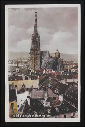 Photo en couleurs AK Europe Autriche Vue sur la tour Stephans Feldpost VIENNE 20.11.40