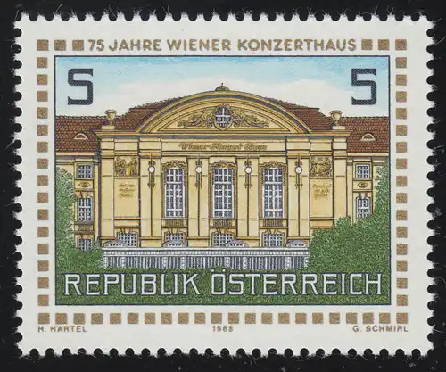 1937 75 Jahre Wiener Konzerthaus Ansicht, 5 S, postfrisch **