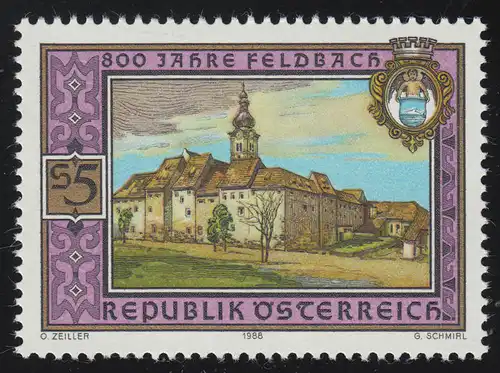 1934 800 ans Feldbach, vue Fieldheim + Wappen, 5 S, frais de port **