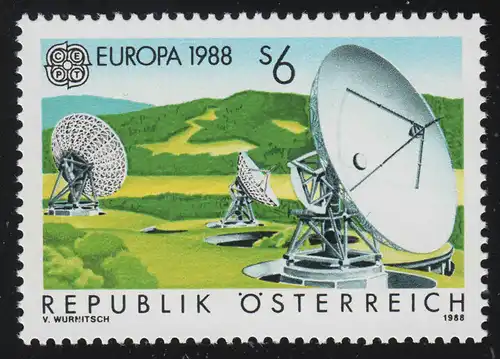 1922 Transport + Kommunikationsmittel, Erdefunkstelle Aflenz, 6 S, postfrisch **