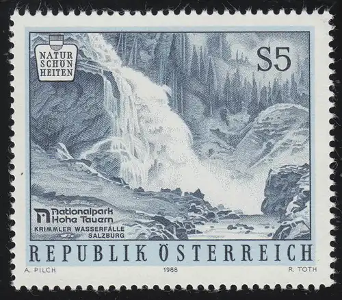 1932 Beautés naturelles Autriche (VII), cascades de Krimmler, 5 S, frais de port **