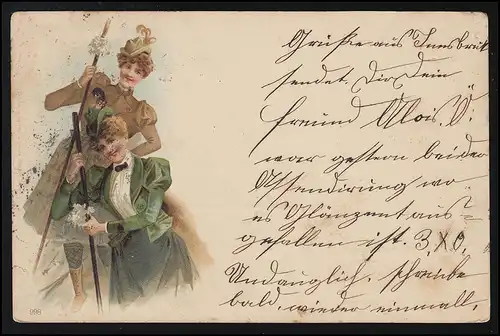 Trachten AK Frauen Böhmen Mähren Österreich , INNSBRUCK/ CERNOWITZ 23.4.1903