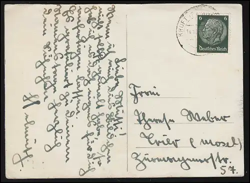 AK Luftfahrt Flugzeug Blumen Pilot Teresia Namenstag, KRUFT 14.10.38