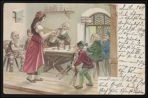 Fées Blanche-Neige les 7 nains à manger Grimm DRESDEN/ BORNITZ 22.6.1903