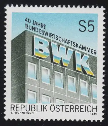 1871 40 ans Bundeswirtschaftskammer Wien, Bauau, 5 S, frais de port **