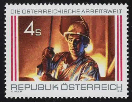 1872 Travailleur autrichien, travailleur sidérurgique au haut fourneau, 4 S post-frais **