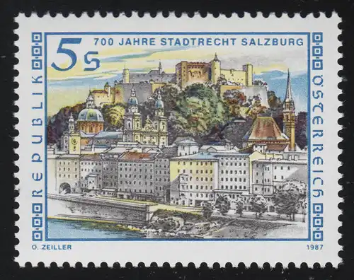 1879 700 Jahre Stadtrecht für Salzburg, Stadtansicht, 5 S postfrisch **