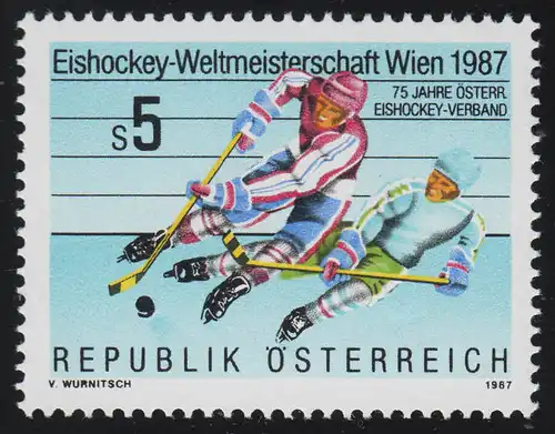1877 Eishockey WM, 75 J. Österreichischer Eishockey Verband, Spielszene 5 S **