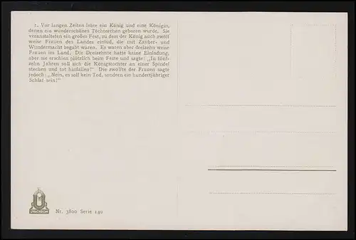 Fêtes de fées AK Grimm Série Dornröchen Maudite de la magicienne, Otto Kubel, inutilisé