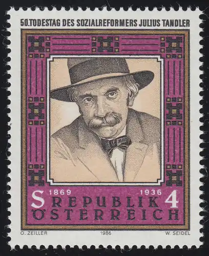 1856 50. Todestag, Julius Tandler, Anatom /Politiker, 4 S, postfrisch **