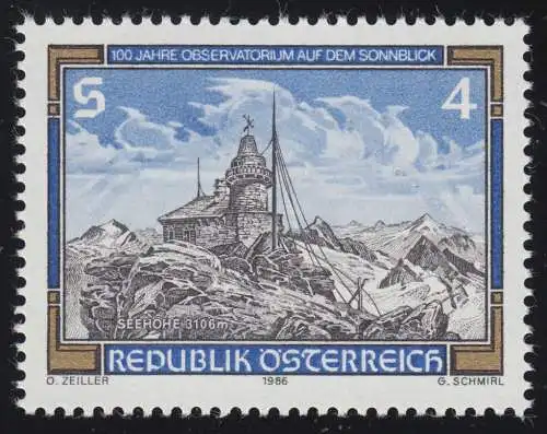1857 100 Jahre Observatorium auf dem Sonnblick, Observatorium 4 S, postfrisch **