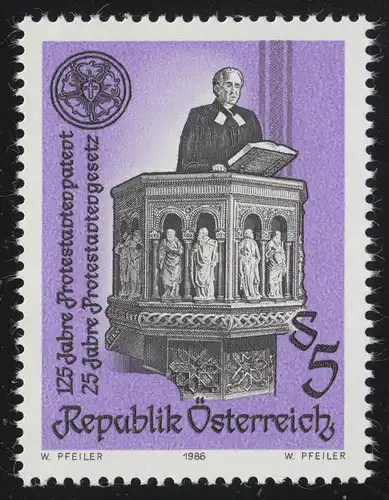 1864 125 J. Protestantenpatent/ 25 J. Protestantengesetze Pfarrer Kanzel, 5 S **