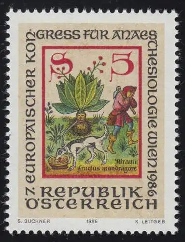 1858 Europäischer Kongress für Anästhesiologie, Mandragora 5 S, postfrisch **