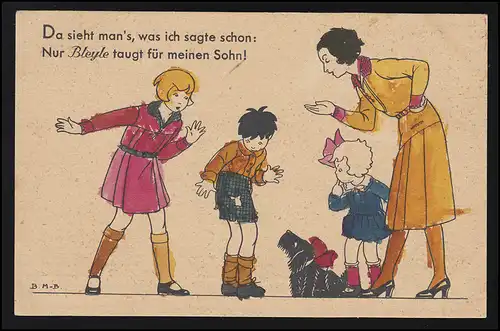 Publicité AK BLEYLE "Bleyle seulement est bon pour mon fils" mère enfants, inutile