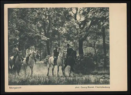Publicité AK PHOTO PORST Nuremberg, "Merci" Messieurs à cheval, inutilisé