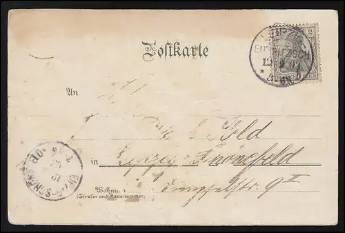 Publicité AK Brettl-Creme contre les mains rouges, Variete La danseuse LEIPZIG 13.2.1903