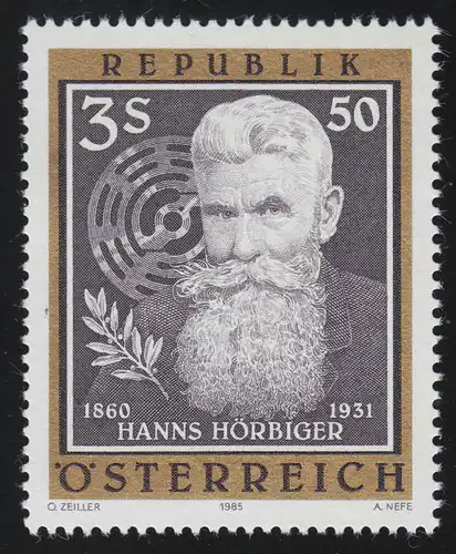 1833 125e anniversaire, Hanns Hörbiger, ingénieur, 3.50 S, frais de port **