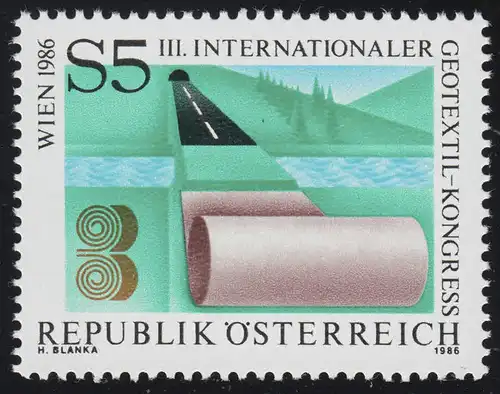 1844 Internationaler Geotextil-Kongress, Wien, Textil-Rolle Emblem, 5 S, **