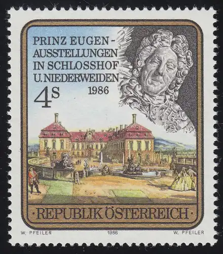 1845 Prinz Eugen Ausstellungen, in Schlosshof + Niederweiden, 4 S, postfrisch **