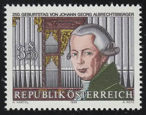 1839 250. Geburtstag Johann Georg Albrechtsberger Komponist 3.50 S postfrisch **