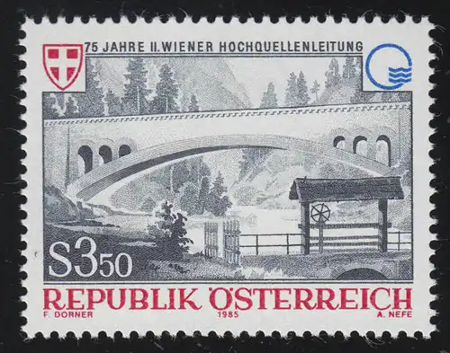 1834 75 ans 2. Wiener Hochfungenleitung, Aqueduct Steinbachtal, 3.50 S **