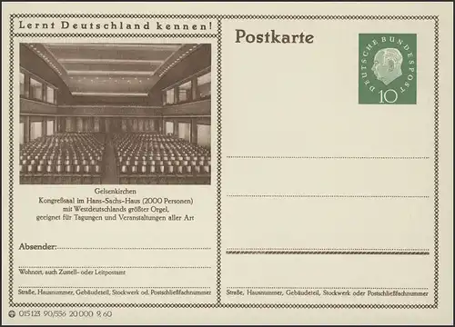 P042-90/556 Gelsenkirchen, Salle d'assemblées à la Maison Hans-Sachs **