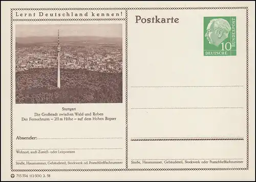 P024-329 Stuttgart, tour de télévision **