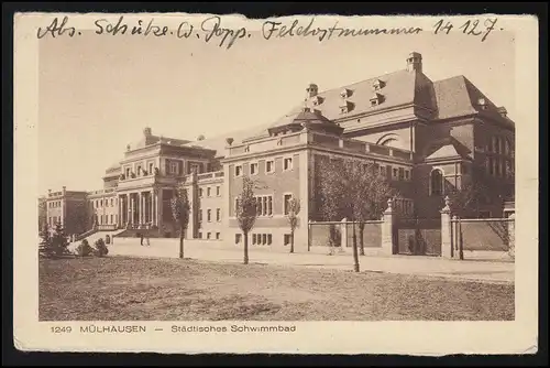 Foto AK No 1249, Städtisches Schwimmbad MÜLHAUSEN nach FÜRSTENFELDBRUCK 20.8.40