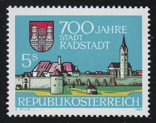 1955 700 Jahre Stadt Radstadt Ansicht + Stadtwappen, 5 S, postfrisch **