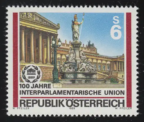 1964 Union interparlementaire (IPU), bâtiment du Parlement de Vienne, 6 p **