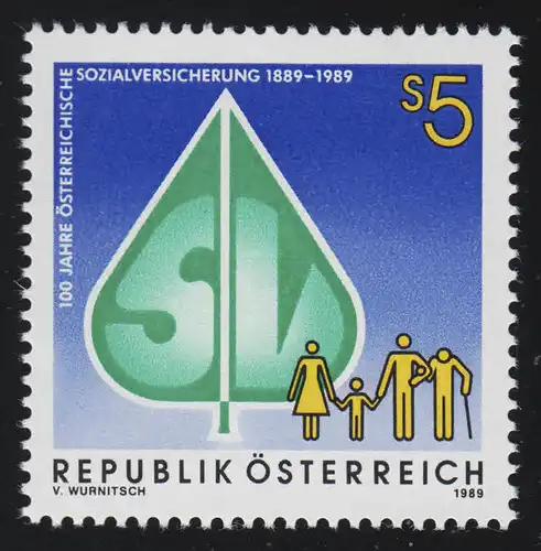 1965 Sécurité sociale en Autriche, représentation symbolique, 5 S **