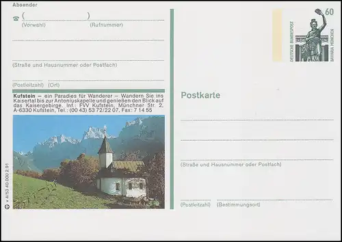 P139-v4/053 Kufstein, Monts de l'empereur Antoniuskapelle **