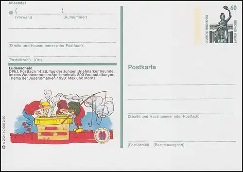 P139-u2/024 Lüdenscheid, DPhJ Briefmarkenfreunde: Max und Moritz **