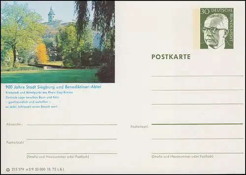 P109-a02/009 Siegburg, Parkansicht mit Benediktiner-Abtei **