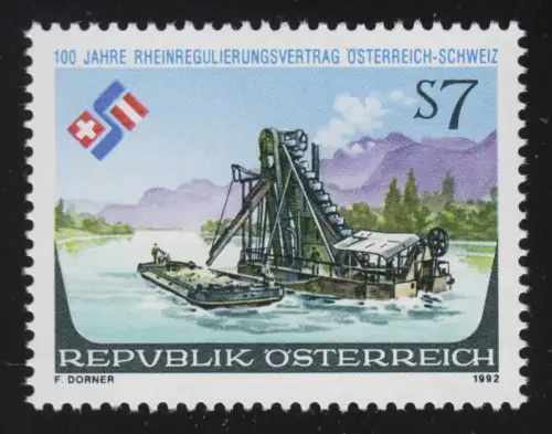 2064 Accord de régulation du Rhin Autriche et Suisse, Dragage flottant, 7 S **