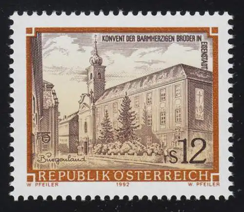 2071 Freimarke: Stifte & Klöster Österreichs, Konvent Eisenstadt, 12 S, **