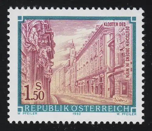 2080 Marque libre: Stylos & Klöster Autriches Monastère de l'Ordre allemand, 1.50 S **