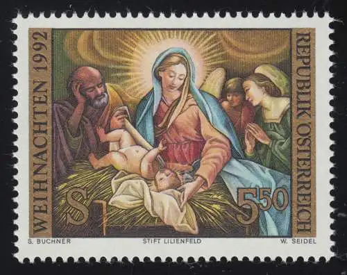 2081 Noël: peinture de la naissance du Christ Johann Schmidt, 5.50 S, frais de port **