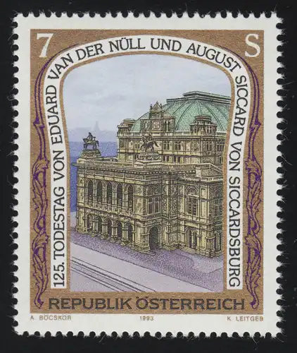 2086 Bildende Kunst: Staatsoper Wien, van der Nüll / A. Sicardsburg, 7 S **