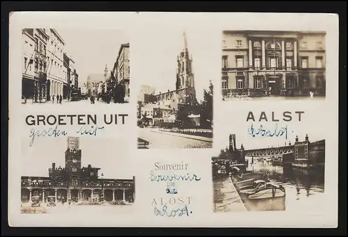 Belgique Photo Groeten uit AALST souvenir Ville Vue Port selon LEUVEN 3.10.38