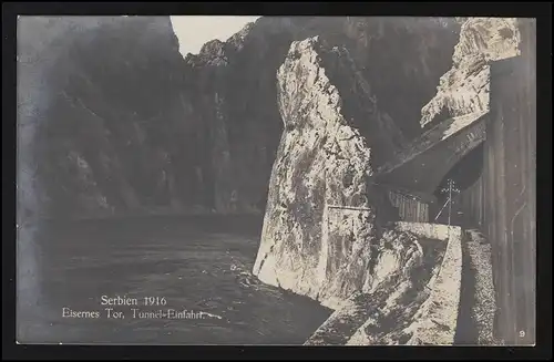 Europe Photo SERBIE Porte de fer, entrée tunnel, Danube, poste de terrain 10.10.1916