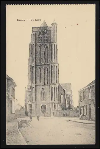 Europa EESSEN / ESEN Flandern de Kerk Fotografie 1. Weltkrieg, Feldpost 7.4.1915