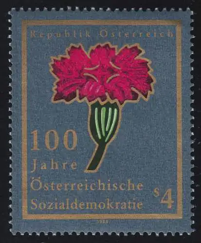 1940 Österreichische Sozialdemokratie, Rote Nelke, 4 S, postfrisch **