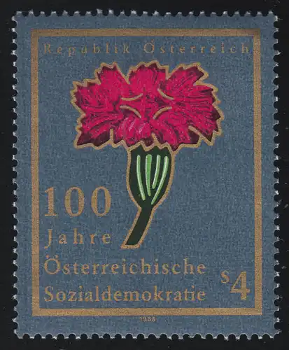 1940 Social-Démocratie autrichienne, Rouge Nelke, 4 S, frais de port **