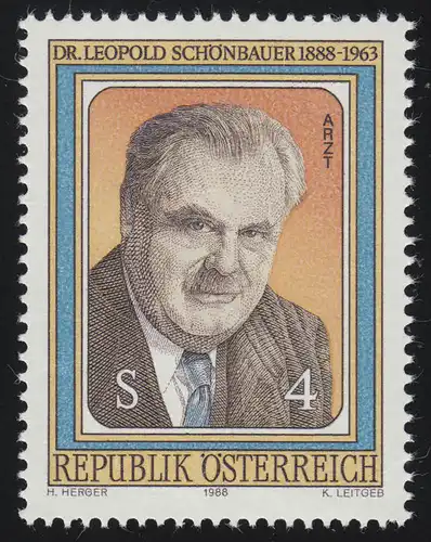 1941 Geburtstag, Leopold Schönbauer, Arzt, 4 S, postfrisch **