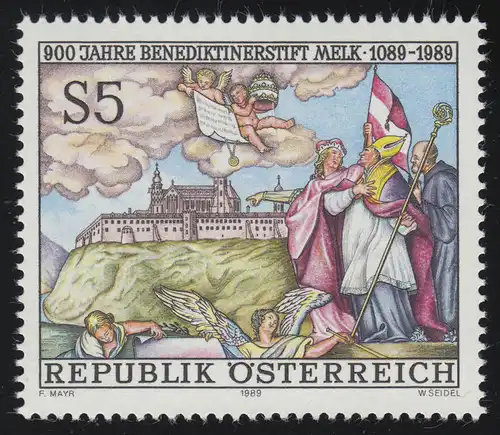 1944 Messe bénédictine Melk, Fresko Colonie moine, 5 S, frais de port **